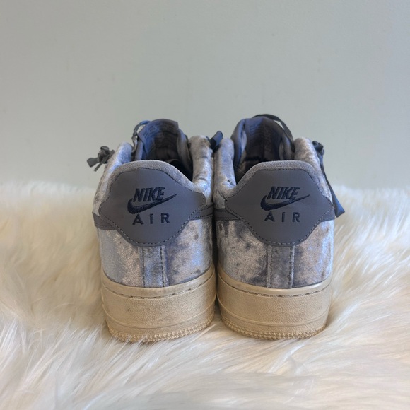 Nike Air Force 1 Low LV8 Dark Sky Blue Crushed Velvet Sneakers! - Picture 7 of 9